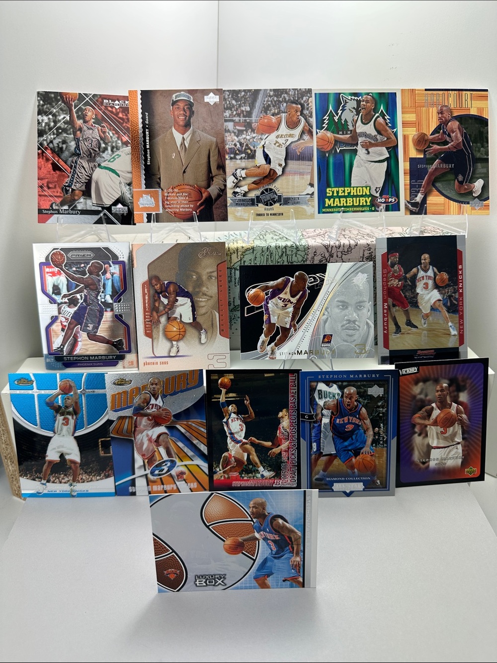 2 Stephon Marbury rookies in vintage lot of 15 (T-Wolves, Suns, Nets, Knicks)